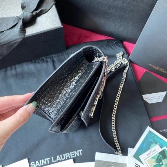 YSL SHINY IN SUNSET LEATHER CROCODILE-EMBOSSED 0731